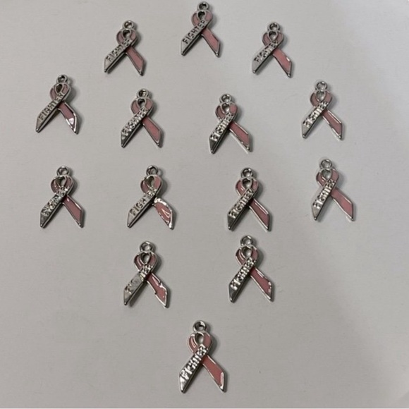 14 Enamel Pink Ribbon “Fighter” Pendant Charm PRICE FIRM - Picture 2 of 3